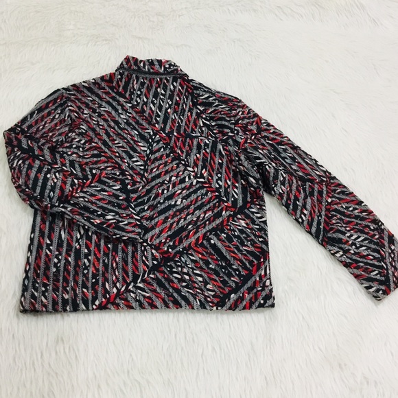 Multiples red black striped embellished jacket size small - Picture 4 of 5